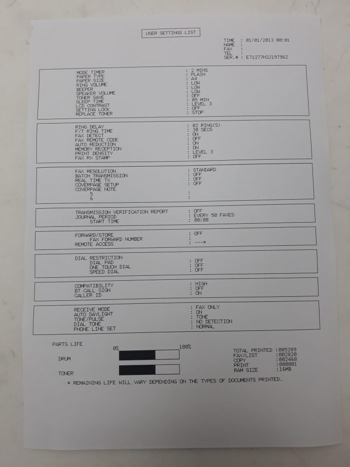 Brother Fax Printer - FAX-2840 - Image 5