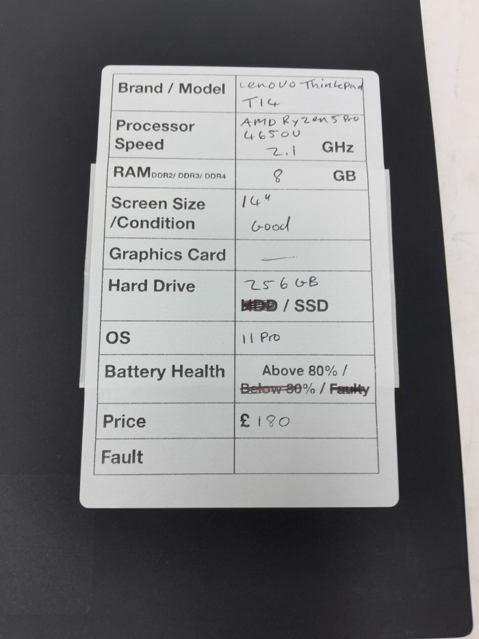Lenovo Thinkpad T14 Gen 1 - AMD Ryzen 5 Pro 4650U @ 2.1Ghz - 8GB - Windows 11 (Copy) - Image 5