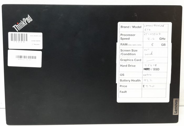 Lenovo ThinkPad E14 - i5-1135G7 2.4GHz - 8GB Ram - 14" - 256GB SSD - Windows 11 Pro - Image 4