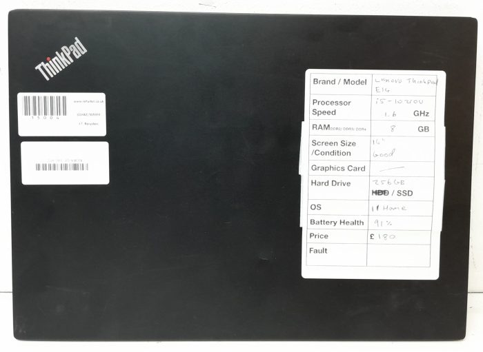 Lenovo ThinkPad E14 - i5-10210U 1.6GHz - 8GB Ram - 14" - 256GB SSD - Windows 11 Home - Image 4