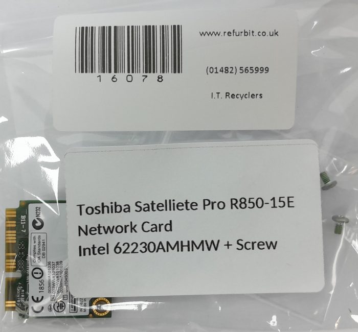 Toshiba Satelliete Pro R850-15E Network Card Intel 62230AMHMW + Screws - Image 3