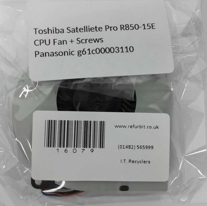 Toshiba Satelliete Pro R850-15E CPU Fan + Screws Panasonic g61c00003110 - Image 3