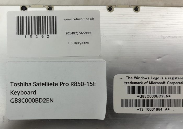 Toshiba Satelliete Pro R850-15E Keyboard  G83C000BD2EN - Image 3