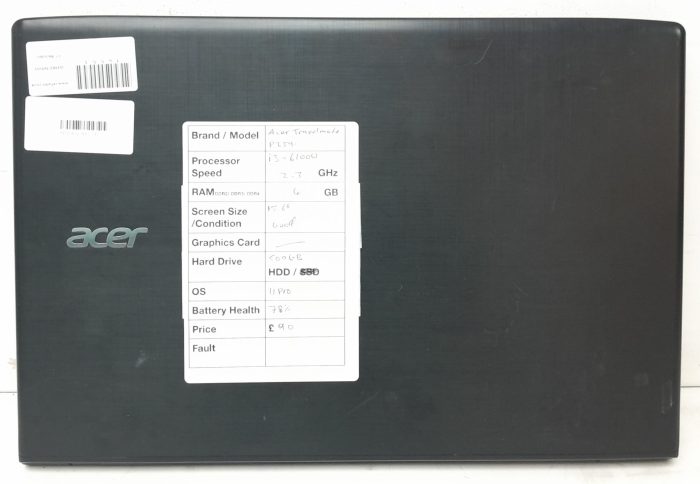 NC Acer TravelMate P259 Series N16Q2 - i3-6100U 2.3GHz - 4GB Ram - 15.6" - 500GB HDD - Windows 11 Pro - Image 4