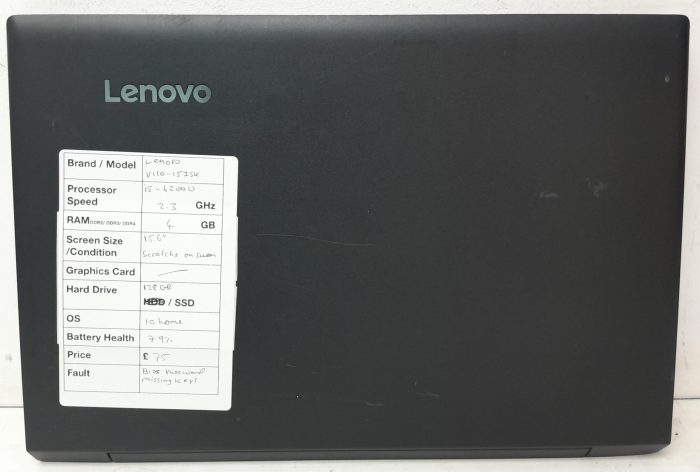 Lenovo V110-15ISK 80TL - i5-6200U 2.3GHz - 4GB Ram - 15.6" - 128GB SSD - Windows 10 Home - Image 4