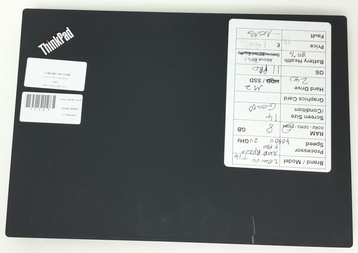 Lenovo ThinkPad T14 - AMD Ryzen 5 Pro 4650U 2.1GHz - 8GB Ram - 14" - 240 M2 SSD - Windows 11 Pro - Image 4