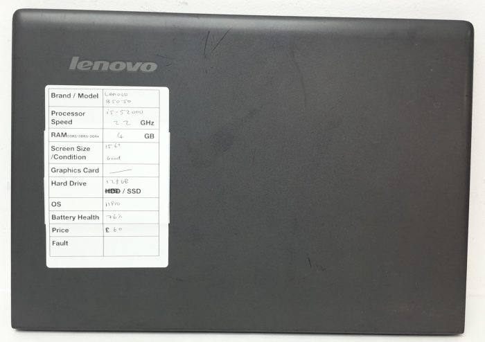 Lenovo B50-50 80S2 - i5-5200U 2.2GHz - 8GB Ram - 15.6" - 128GB SSD - Windows 11 Pro - Image 4