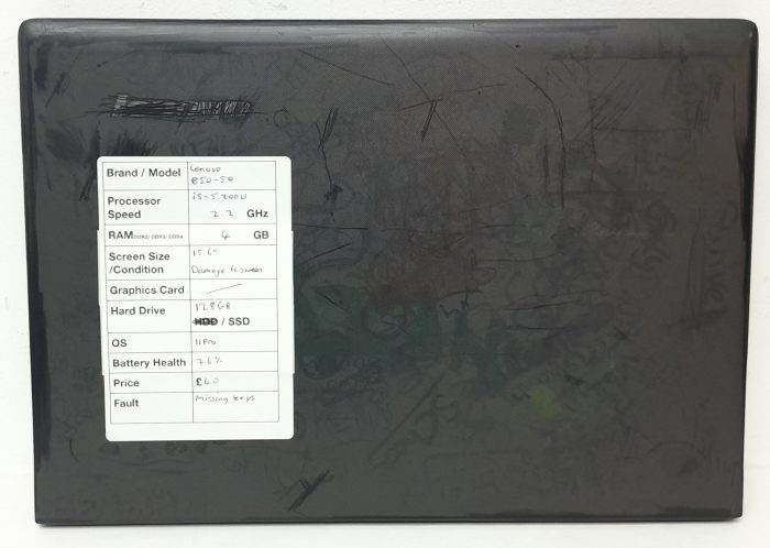 Lenovo B50-50 80S2 - i5-5200U 2.2GHz - 4GB Ram - 15.6" - 128GB SSD - Windows 11 Pro - Image 4