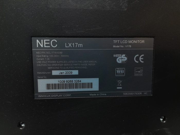 NEC Lx17m V17B 17" VGA TFT LCD Monitor - Image 3