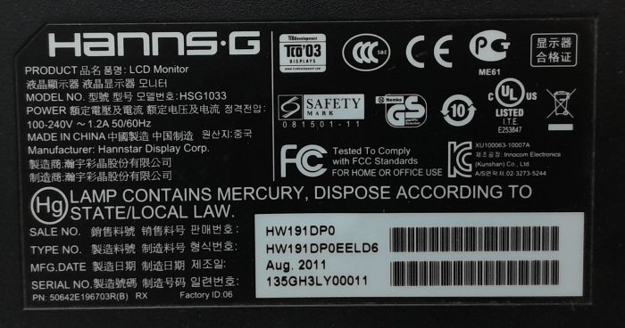 Hanns.G HW191D HSG1033 19" DVI VGA LCD Monitor - Image 3