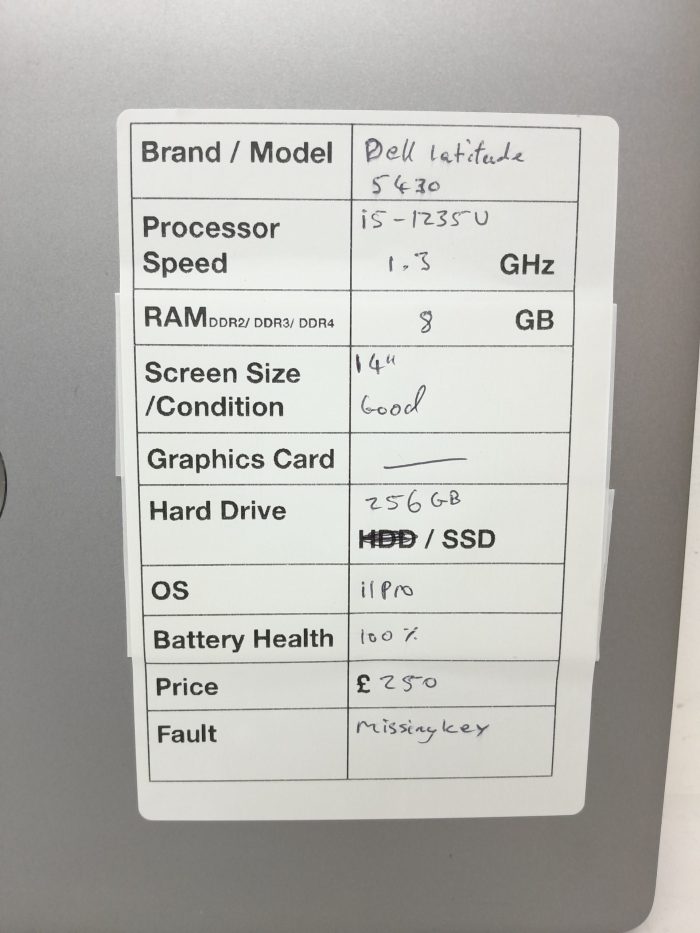 Dell Latitude 5430 - i5-1235U 1.3GHz - 8GB Ram - 14" - 256GB SSD - Windows 11 Pro - Image 3