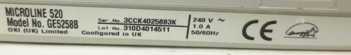 Oki Microline 520 Elite GE5258B 9 Pin Intelligent Head Printer Technology - Image 3