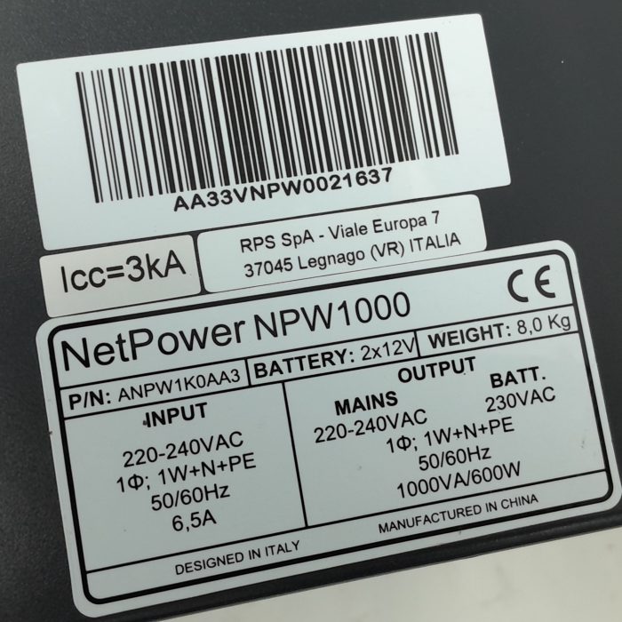 Riello NetPower NPW1000 Uninterruptible Power Supply (UPS) - Image 3