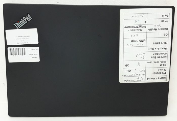Lenovo ThinkPad T495 - AMD Ryzen 5 Pro 3500U 2.1GHz - 8GB Ram - 14" - 240 M2 SSD - Windows 11 Home - Image 4