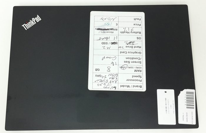 Lenovo ThinkPad T490 - AMD Ryzen 5 Pro 4650U 2.1GHz - 8GB Ram - 14" - 240 M2 SSD - Windows 11 Home - Image 4