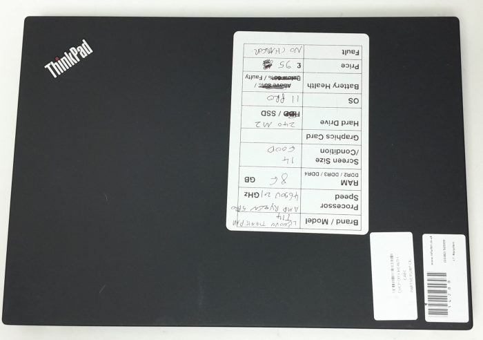 Lenovo ThinkPad T14 - AMD Ryzen 5 Pro 4650U 2.1GHz - 8GB Ram - 14" - 240 M2 SSD - Windows 11 Pro - Image 4