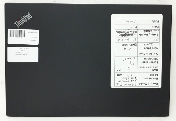 Lenovo ThinkPad T14 - AMD Ryzen 5 Pro 4650U 2.1GHz - 8GB Ram - 14" - 240 M2 SSD - Windows 11 Home - Image 4