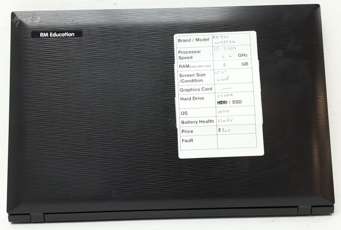 RM Education RM320 W255EU - i3-3110M 2.4GHz - 4GB RAM - 15.6" - 120GB SSD - Windows 10 Pro - Image 4