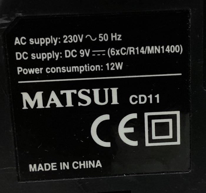 Matsui CD11 CD Player with AM/FM Radio - Image 3