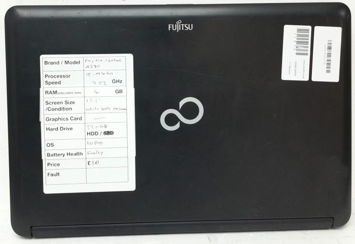 Fujitsu Lifebook A530 - i5-M460 2.53GHz - 4GB Ram - 15.6" - 320GB HDD - Windows 10 Pro - Image 4