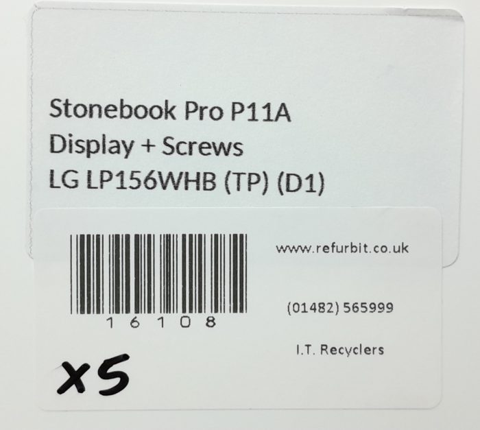 Stonebook Pro P11A 15.6 inch Laptop Display + Screws LG LP156WHB(TP)(D1) - Image 2