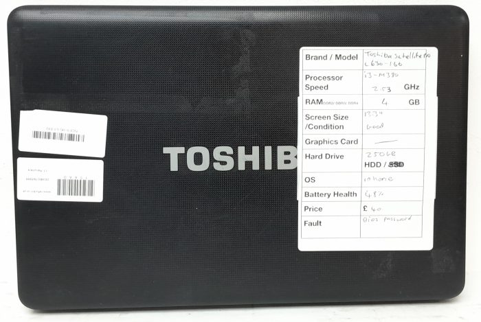 Toshiba Satellite Pro L630-166 - i3-M380 2.53GHz - 4GB RAM - 13.3" - 250GB HDD - Windows 10 Home - Image 4