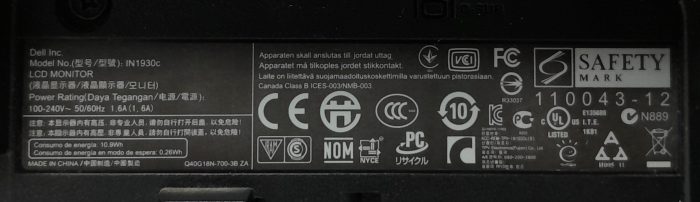 Dell Monitor 19" IN1930c VGA LCD - Image 3