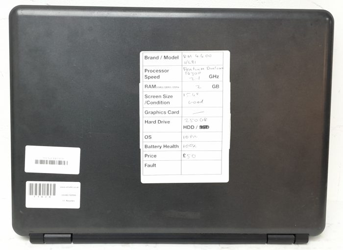RM NBook 4400 HL91 - Pentium Dual Core T4300 2.1GHz - 2GB RAM - 15.4" - 250GB HDD - Windows 10 Pro - Image 4