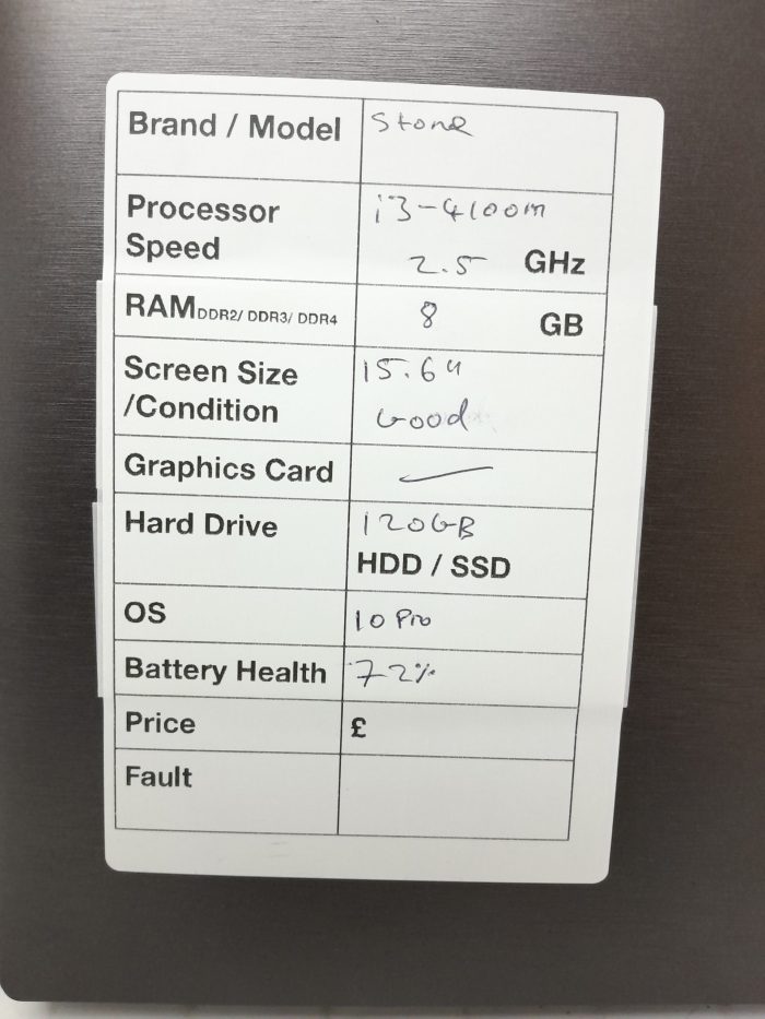 Stone NT310-H W550SU - i3-4100M 2.5GHz - 8GB - 15.6" - 120GB SSD - Windows 10 Pro - Image 3