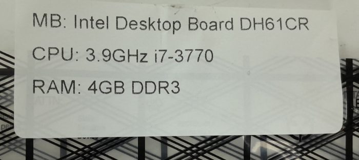 Intel DH61CR -  i7-3770  3.9GHz - 4GB Ram - Desktop Board / Motherboard with IO Shield - Image 3
