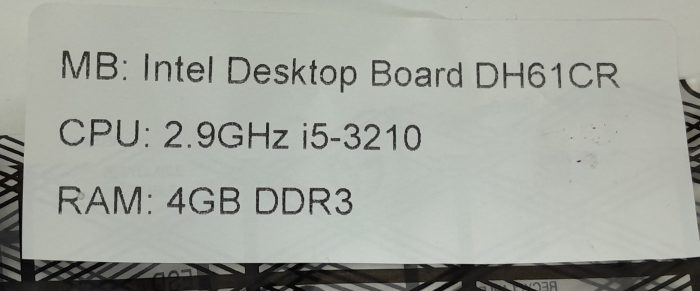 Intel DH61CR - i5-3210 2.9GHz - 4GB Ram - Desktop Board / Motherboard with IO Shield - Image 3