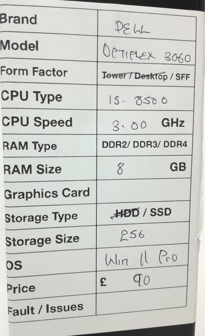 Dell OptiPlex 3060 SFF Computer i5-8500 3Ghz 8GB RAM 256GB SSD Windows 11 Pro - Image 3