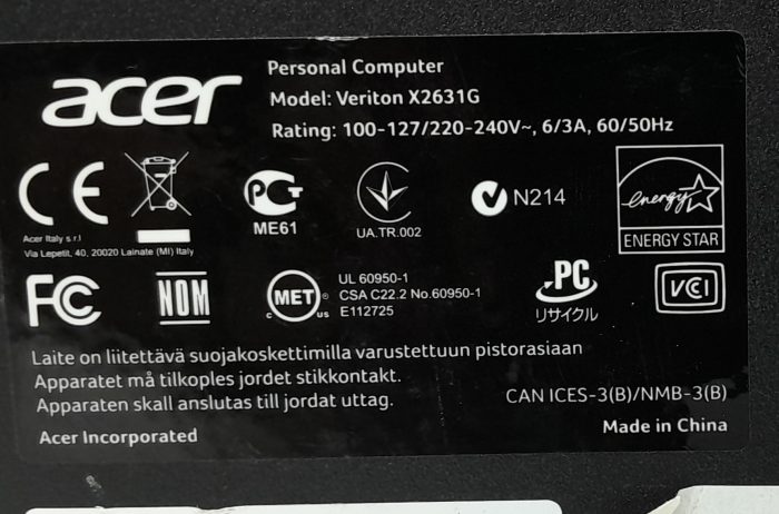 Acer Veriton X2631G SFF i3-4130 3.40GHz 4GB RAM 500GB HDD Windows 10 Pro - Image 4