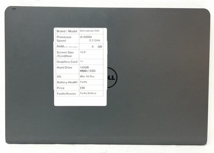 Dell Latitude 3550 - i5-5200U 2.2GHz - 4GB RAM - 15.6" - 120GB SSD - Windows 10 Pro - Image 4