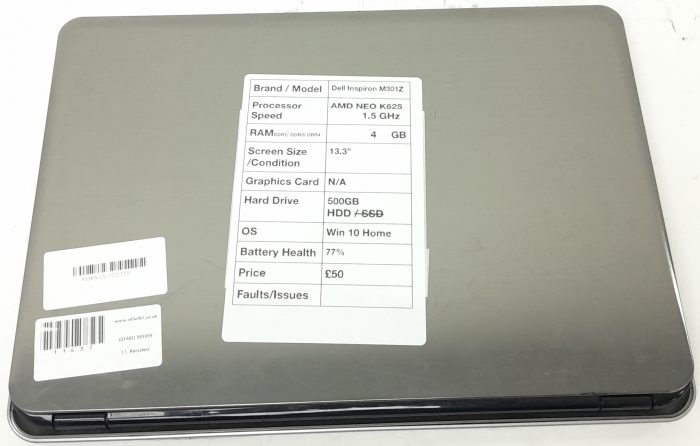 Dell Inspiron M301Z - AMD NEO K625 1.5GHz - 4GB RAM - 13.3" - 500GB HDD - Windows 10 Home - Image 4