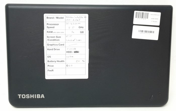 Toshiba Satellite Pro C50-A-1KJ - i5-4200M 2.5GHz - 4GB RAM - 15.6" - 500GB HDD - Windows 10 Pro - Image 4