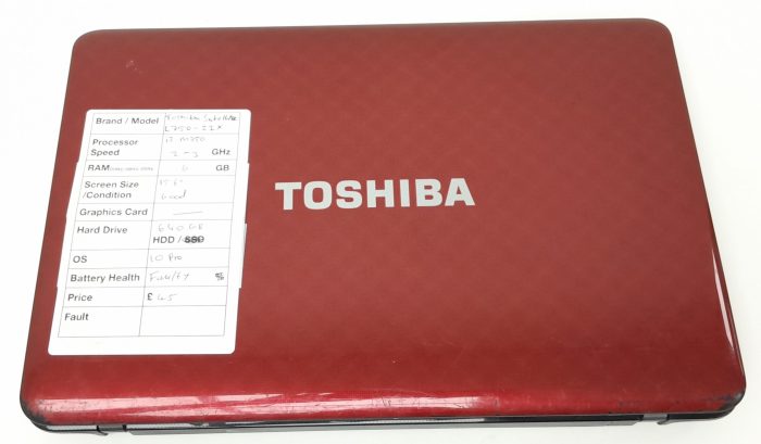 Toshiba Satellite L750-22X - i3-M380 2.53GHz - 6GB RAM - 15.6" - 640GB HDD - Windows 10 Pro - Image 4