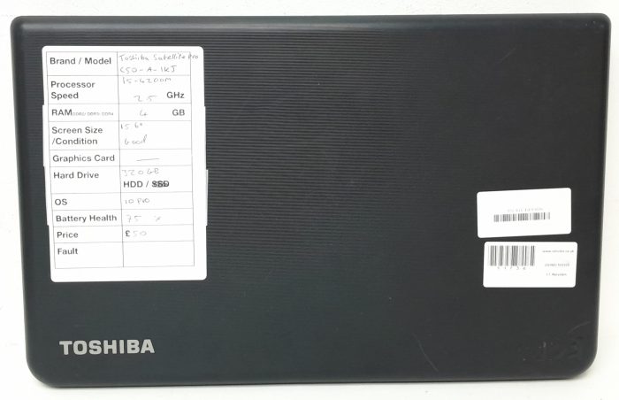 Toshiba Satellite Pro C50-A-1KJ - i5-4200M 2.5GHz - 4GB RAM - 15.6" - 320GB HDD - Windows 10 Pro - Image 4