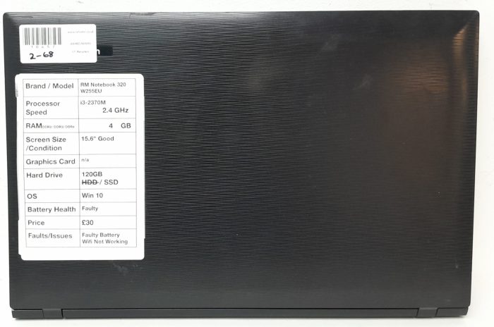 RM Education RM320 W255EU - i3-2370M 2.4GHz - 4GB RAM - 15.6" - 120GB SSD - Windows 10 - Image 4