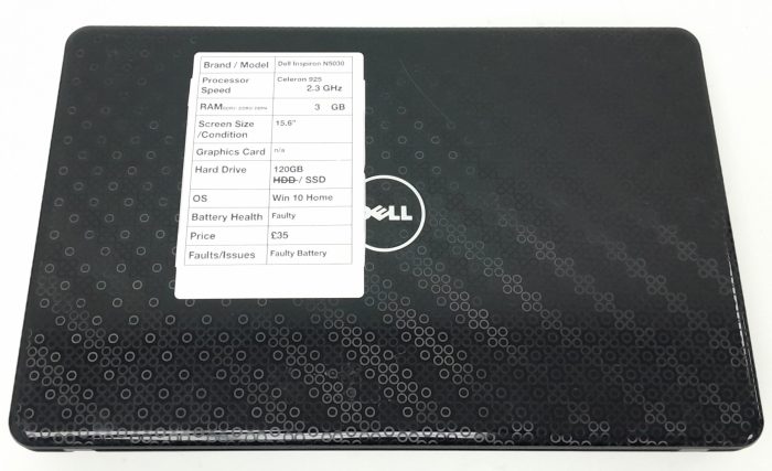 Dell Inspiron N5030 - Celeron 925 2.3GHz - 3GB RAM - 15.6" - 120GB SSD - Windows 10 Home - Image 4