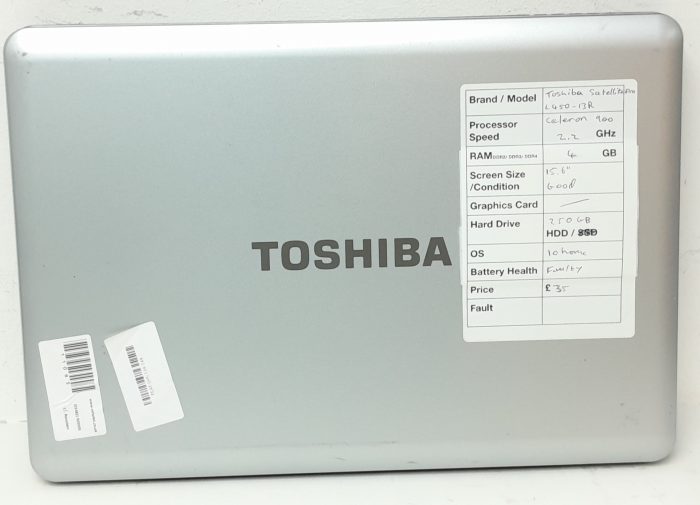 Toshiba Satellite Pro L450-13R - Celeron 900 2.2GHz - 4GB Ram - 15.6" - 250GB HDD - Windows 10 Home - Image 4