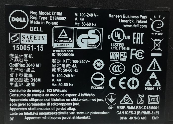 Dell OptiPlex 3040 - Tower - G4400 3.30GHz - 8GB RAM - 500GB HDD - Windows 10 Pro - Image 4