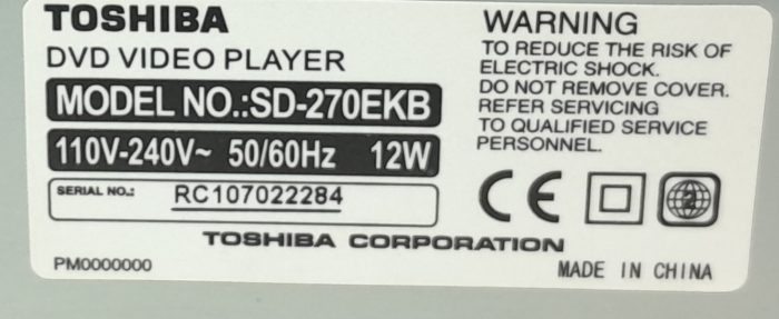 Toshiba SD-270EKB DVD Player - Image 3