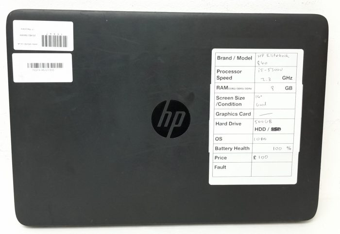 HP EliteBook 840 - i5-5300U 2.3GHz - 8GB - 14" - 500GB HDD - Windows 10 Pro - Image 4