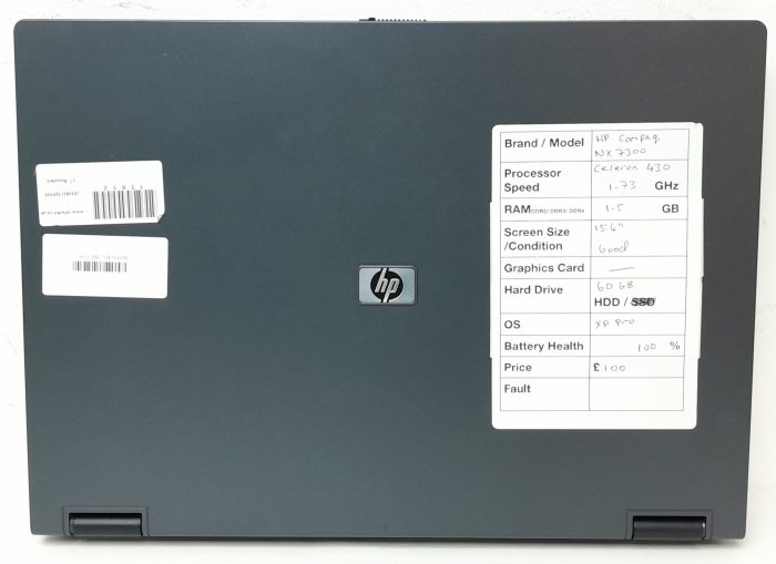HP Compaq NX7300 - Celeron 430 1.73GHz - 1.5GB Ram - 15.4" - 60GB HDD - Windows XP Pro - Image 4