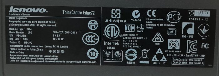 Lenovo ThinkCentre Edge72 - Tower - Pentium G2020 2.90Ghz - 8GB RAM - 240GB SSD - Windows 10 - Image 4