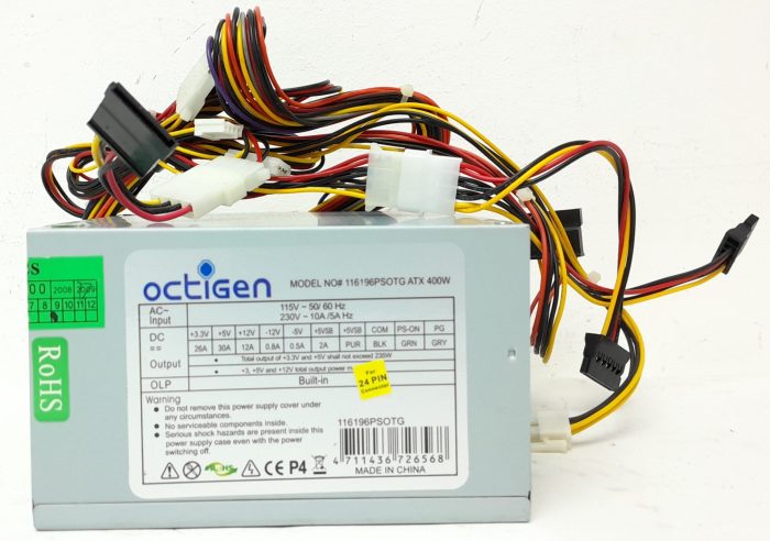 Octigen 116196PSOTG ATX 400W 400W Power Supply Unit - Image 2