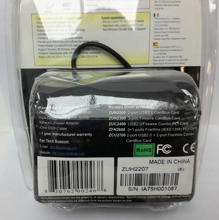 Zonet ZUH2207 7-Port USB 2.0 Slim Hub - Image 3