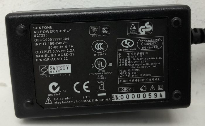 Sunfone ACSD-22 Power Adapter - Image 3