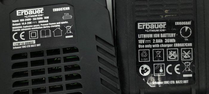 Erbauer ERB607CHR Battery Charger + x6 Batteries - Image 3